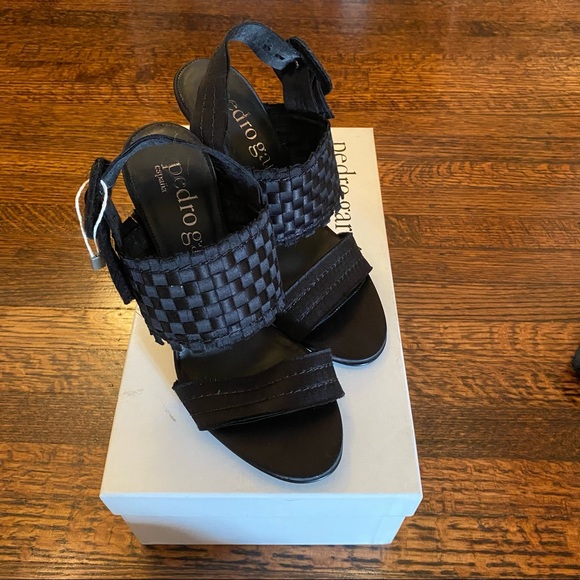 Pedro Garcia Black Satin Textile Heels Size 9 - Picture 4 of 9